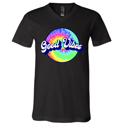 70s Retro Groovy Hippie Good Vibes V-Neck T-Shirt