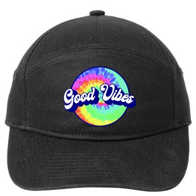 70s Retro Groovy Hippie Good Vibes 7-Panel Snapback Hat