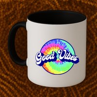 70s Retro Groovy Hippie Good Vibes Mug