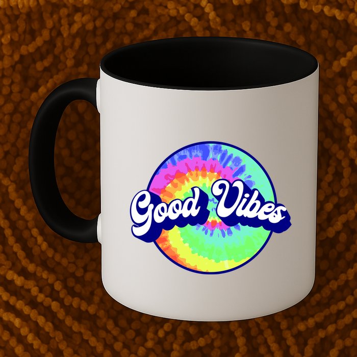 70s Retro Groovy Hippie Good Vibes Mug