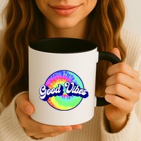70s Retro Groovy Hippie Good Vibes Mug