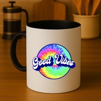 70s Retro Groovy Hippie Good Vibes Mug