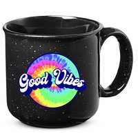 70s Retro Groovy Hippie Good Vibes 15oz Campfire Ceramic Mug