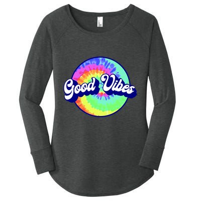 70s Retro Groovy Hippie Good Vibes Women's Perfect Tri Tunic Long Sleeve Shirt