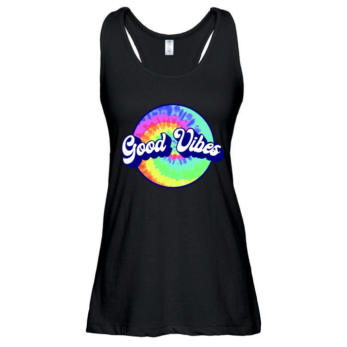70s Retro Groovy Hippie Good Vibes Ladies Essential Flowy Tank