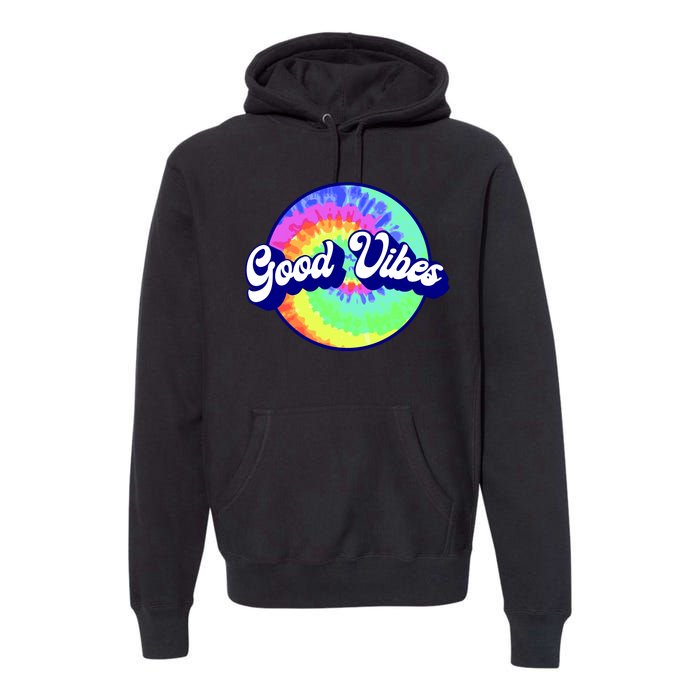 70s Retro Groovy Hippie Good Vibes Premium Hoodie