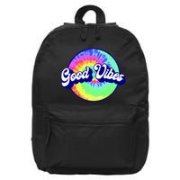 70s Retro Groovy Hippie Good Vibes 16 in Basic Backpack
