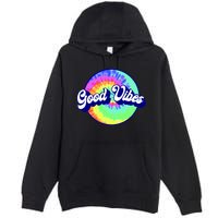 70s Retro Groovy Hippie Good Vibes Premium Pullover Hoodie