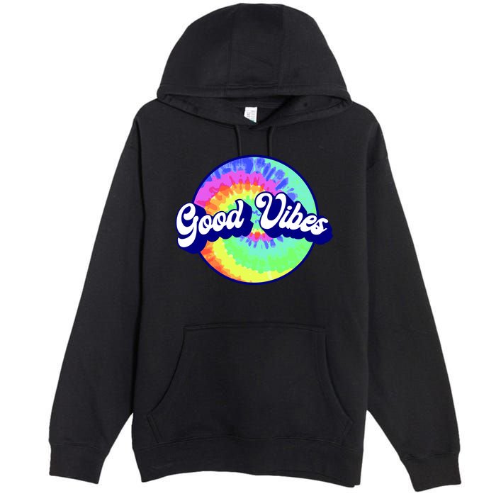 70s Retro Groovy Hippie Good Vibes Premium Pullover Hoodie