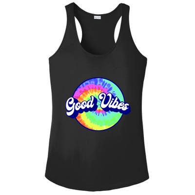 70s Retro Groovy Hippie Good Vibes Ladies PosiCharge Competitor Racerback Tank
