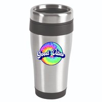70s Retro Groovy Hippie Good Vibes 16oz Travel Tumbler