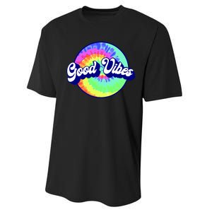 70s Retro Groovy Hippie Good Vibes Performance Sprint T-Shirt