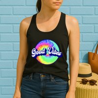 70s Retro Groovy Hippie Good Vibes Womens Tank Top