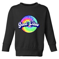 70s Retro Groovy Hippie Good Vibes Toddler Sweatshirt