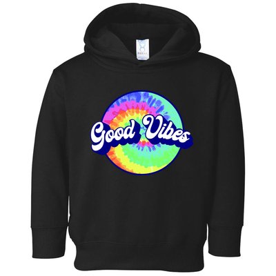 70s Retro Groovy Hippie Good Vibes Toddler Hoodie