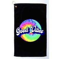 70s Retro Groovy Hippie Good Vibes Golf Towel