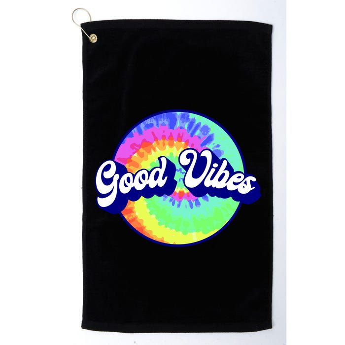 70s Retro Groovy Hippie Good Vibes Golf Towel