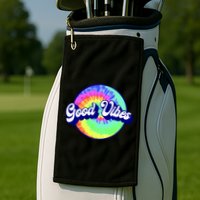 70s Retro Groovy Hippie Good Vibes Golf Towel
