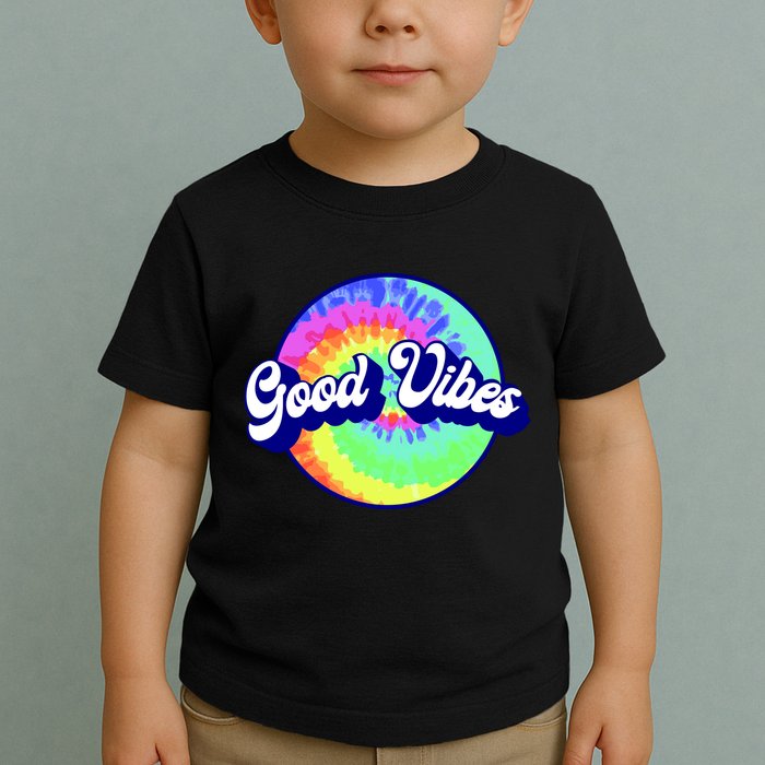 70s Retro Groovy Hippie Good Vibes Toddler T-Shirt