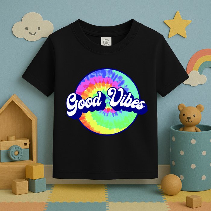 70s Retro Groovy Hippie Good Vibes Toddler T-Shirt
