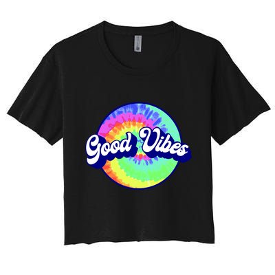 70s Retro Groovy Hippie Good Vibes Crop Top