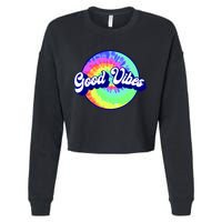 70s Retro Groovy Hippie Good Vibes Cropped Pullover Crew