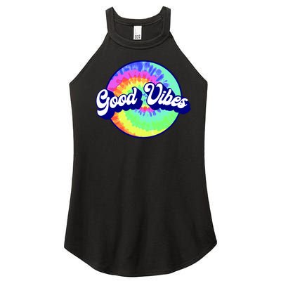 70s Retro Groovy Hippie Good Vibes Women’s Perfect Tri Rocker Tank