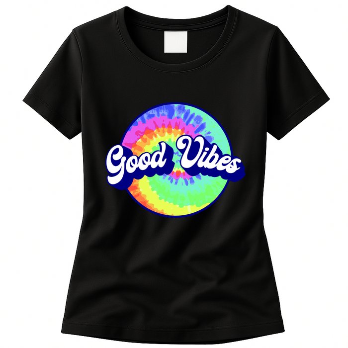 70s Retro Groovy Hippie Good Vibes Womens T-Shirt