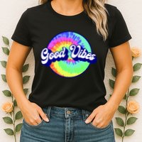 70s Retro Groovy Hippie Good Vibes Womens T-Shirt