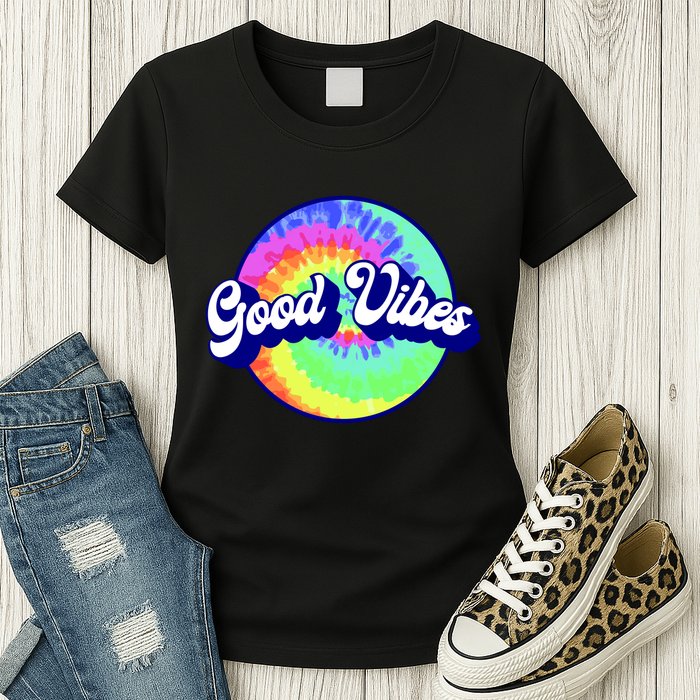 70s Retro Groovy Hippie Good Vibes Womens T-Shirt