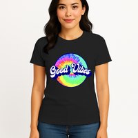 70s Retro Groovy Hippie Good Vibes Womens T-Shirt