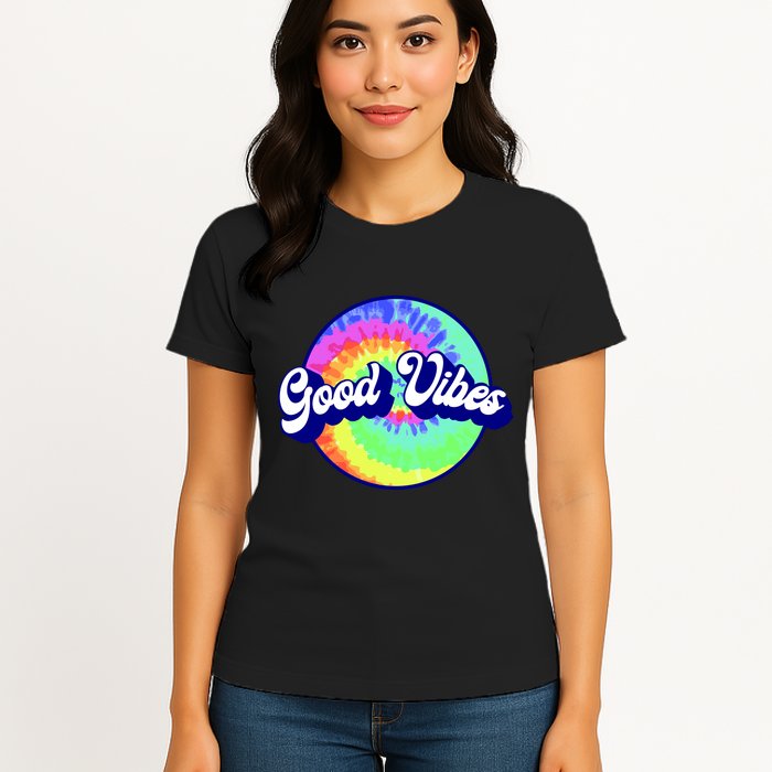 70s Retro Groovy Hippie Good Vibes Womens T-Shirt