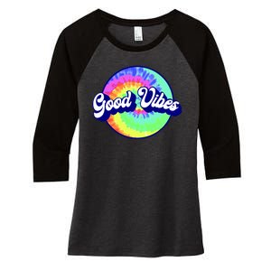 70s Retro Groovy Hippie Good Vibes Women's Tri-Blend 3/4-Sleeve Raglan Shirt