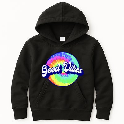 70s Retro Groovy Hippie Good Vibes Kids Hoodie