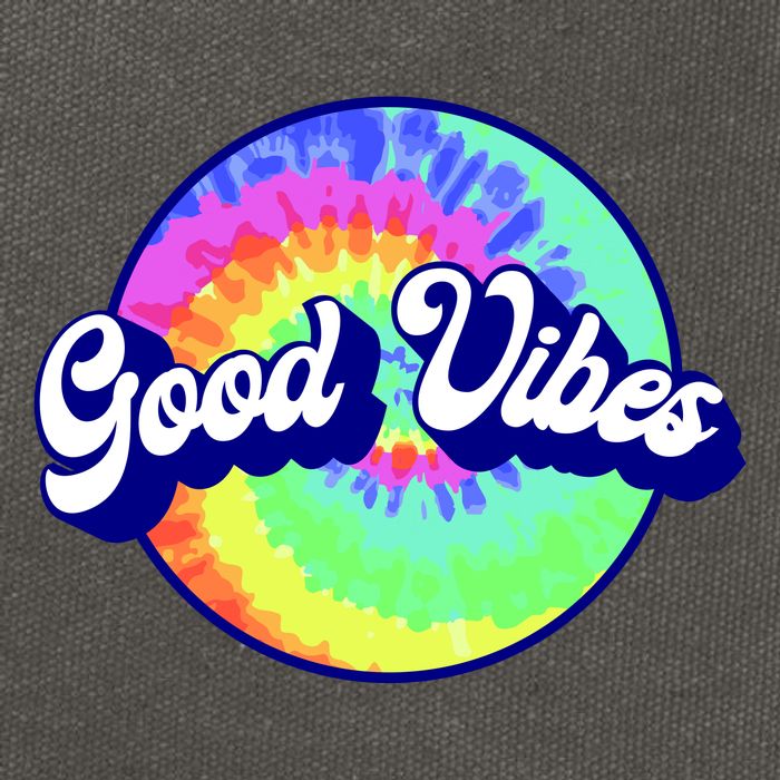 70s Retro Groovy Hippie Good Vibes Cotton Canvas Backpack
