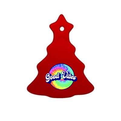 70s Retro Groovy Hippie Good Vibes Ceramic Tree Ornament