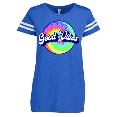 70s Retro Groovy Hippie Good Vibes Enza Ladies Jersey Football T-Shirt