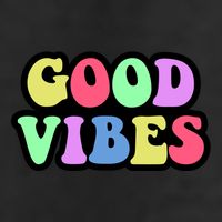 70s Retro Groovy Hippie Good Vibes Bold 7 Panel Mesh Trucker Snapback Hat
