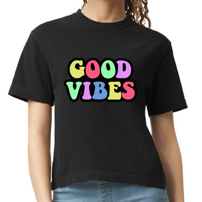 70s Retro Groovy Hippie Good Vibes Bold Comfort Colors Boxy T-Shirt