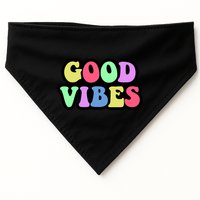 70s Retro Groovy Hippie Good Vibes Bold USA-Made Doggie Bandana