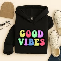 70s Retro Groovy Hippie Good Vibes Bold Hoodie