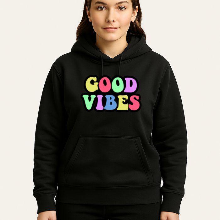 70s Retro Groovy Hippie Good Vibes Bold Hoodie