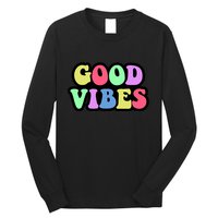 70s Retro Groovy Hippie Good Vibes Bold Long Sleeve Shirt