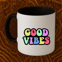 70s Retro Groovy Hippie Good Vibes Bold Mug