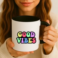 70s Retro Groovy Hippie Good Vibes Bold Mug
