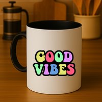 70s Retro Groovy Hippie Good Vibes Bold Mug