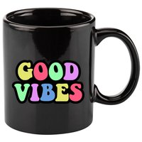 70s Retro Groovy Hippie Good Vibes Bold 11oz C Handle Ceramic Mug