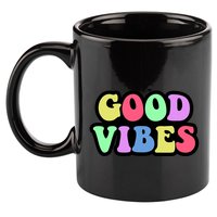 70s Retro Groovy Hippie Good Vibes Bold 11oz C Handle Ceramic Mug