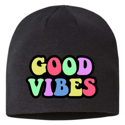 70s Retro Groovy Hippie Good Vibes Bold Sustainable Beanie