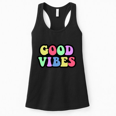 70s Retro Groovy Hippie Good Vibes Bold Womens Tank Top